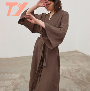 Abito <span class=keywords><strong>da</strong></span> <span class=keywords><strong>notte</strong></span> <span class=keywords><strong>donna</strong></span> TUOYI elegante <span class=keywords><strong>vestaglia</strong></span> <span class=keywords><strong>da</strong></span> <span class=keywords><strong>donna</strong></span> marrone cotone Robe Des Robes Pour Femmes - Product Image 2