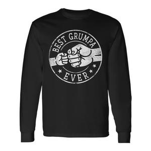 Maglietta a maniche lunghe con emblema a cerchio Best Grumpa Ever Fist Bump - Product Image 1
