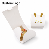 Boîte à bonbons mignonne en forme de lapin, pliable et portable, pour la fête des enfants, emballage cadeau pour pâtisseries, boîtes en papier pour gâteaux de lune et bonbons