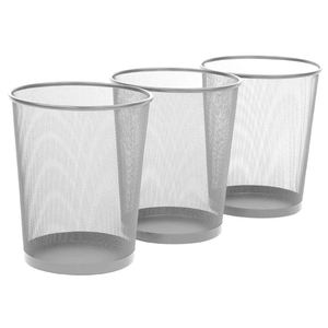 Standing Metal Mesh Waste Paper <b>Bin</b> Sturdy & Lightweight Circular Mesh Waste Paper Basket - Product Image 3