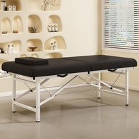Avec table de massage pliable en métal en cuir synthétique Hôtel Sober Portable en alliage d'aluminium Salon de beauté Lit à cils Lit spécial Spa