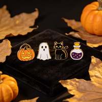 Nouveauté Halloween : Épingles de revers en métal personnalisées, badges citrouille et toile d'araignée pour décorations saisonnières, cadeaux de fête et commandes en gros