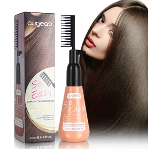 Wholesale Private Label OEM Home Use Cream Hair Straightening Product With Comb