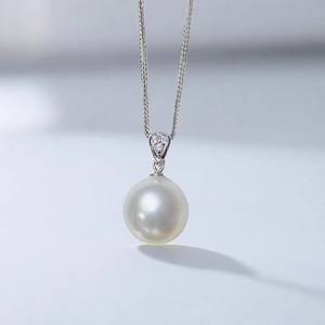 Accesorios de Perlas DIY 31310, Colgante de Plata S925, Soporte Simple para Collar con Cuentas Redondas de 9-13 mm, Tipo Espaciadores para Joyería - Product Image 4