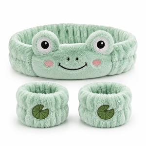 Ensemble bandeau et bracelet en tissu doux, motif <span class=keywords><strong>girafe</strong></span> mignon, pour soins du visage féminins, taille unique, maquillage et spa - Product Image 4