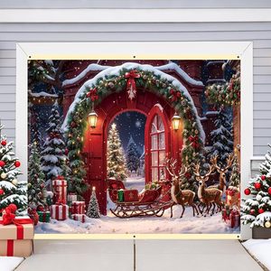 Bandera Navideña para Puerta de Garaje con Diseño de Grinch El Duende Verde, Decoración para Puerta de Garaje de <span class=keywords><strong>Grinchmas</strong></span>, Decoración para Fiestas en Interiores y Exteriores, Cubierta para Puerta de Navidad - Product Image 3