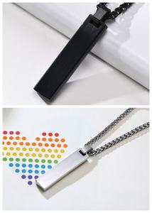 Collar de arcoíris personalizado, joyería de moda, collares Lgbt Gay <span class=keywords><strong>Bisexual</strong></span> de acero inoxidable, collar con colgante de barra de orgullo para hombres - Product Image 3
