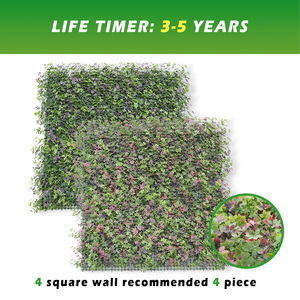 Mur végétal artificiel 100x100cm, mélange de fleurs violettes, panneau vertical en <span class=keywords><strong>herbe</strong></span>, décoration extérieure pour mariage, hôtel, boutique, fausse verdure murale - Product Image 2