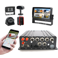 Caméra de sécurité pour véhicule avec système de surveillance de flotte - Enregistreur vidéo mobile DVR pour camion GPS 4G WiFi - 4 canaux 1080P AHD avec H.265 et surveillance à distance