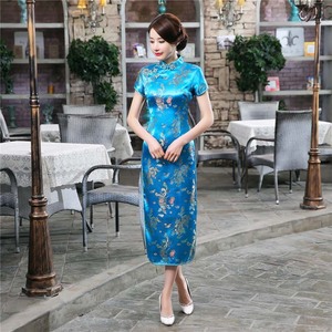Elegante Cheongsam Slim Tang Suit con Stampa Drago e Fenice, <span class=keywords><strong>Costume</strong></span> Tradizionale Cinese CTCS-008 - Product Image 4