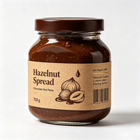 Étiquettes autocollantes en papier couché UV sélectif avec dorure à chaud pour pots de pâte à tartiner chocolat-noisette Haoxuan, pour emballages haut de gamme