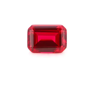 starsgem 5x7mm Emerald cut lab grown blood red ruby stone