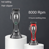 Tondeuses à cheveux professionnelles sans fil, moteur rotatif 8000 tr/min, lame en acier inoxydable 4500 mAh, charge rapide