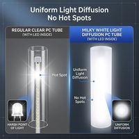 Tube diffuseur rond en polycarbonate de haute qualité pour PC, couvercle de lumière LED, tube en plastique blanc laiteux givré, personnalisable