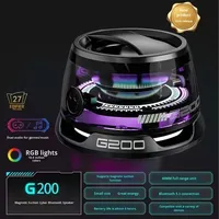 Altavoz Magnético MINI G200 con Reloj, Resistente al Agua IP65, LED RGB, Soporte para Teléfono Portátil, Ideal para Camping y Actividades al Aire Libre