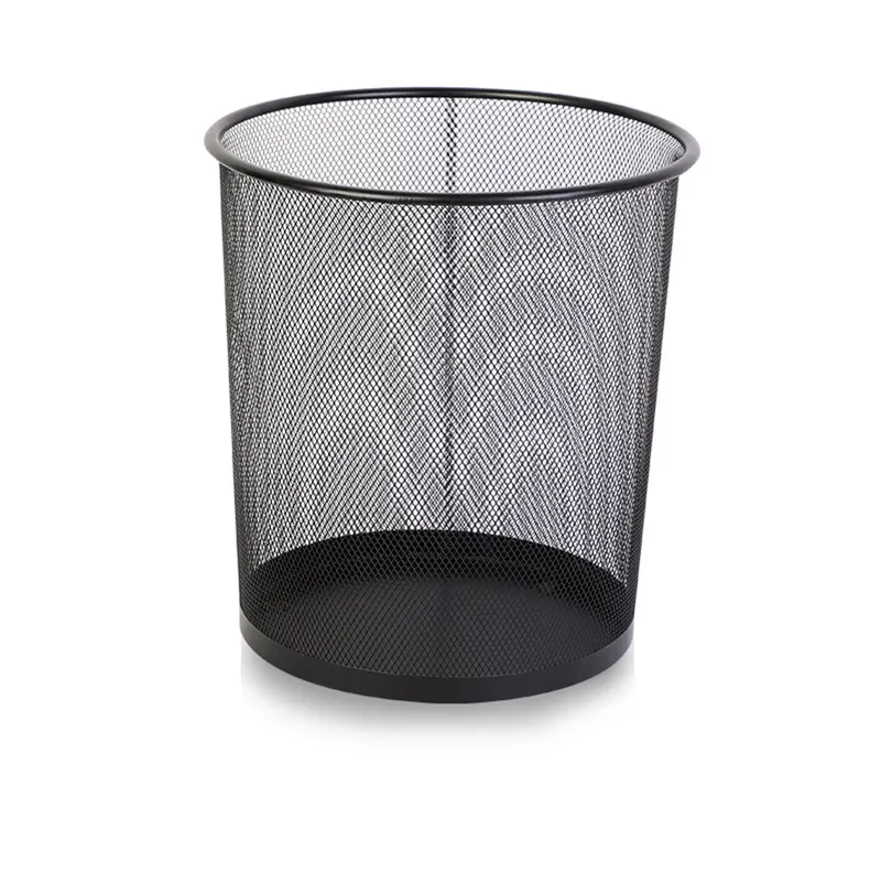 Factory Supply Metal Wire Mesh Waste Bins Living Room Kitchen Bathroom Trash Can Office Paper Basket