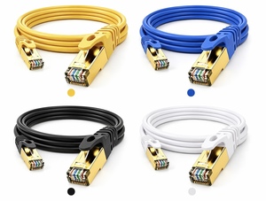 Cable Ethernet LAN Industrial Cat7 SFTP 10Gbps OFC, Conector <span class=keywords><strong>RJ45</strong></span> Chapado en Oro, <span class=keywords><strong>Colores</strong></span> Personalizados, Cable de Conexión para Servidor en la Nube Empresarial - Product Image 1
