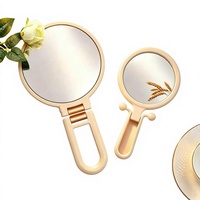 Miroir de maquillage portable pliable haut de gamme, rond, en ABS, double face, grossissement 10x 15x, 6 pouces, avec boîte cadeau YD-2