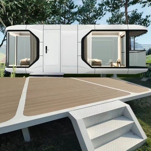 Vente d'usine Bâtiment d'hôtel coupe-vent intelligent Fabrication de villas de luxe avec plage Maison capsule spatiale préfabriquée mobile - Product Image 3