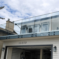 HIMOWAY Moderner Edelstahl Verstellbarer Glasabstandshalter für Villenbalkone mit Seitenmontage-Geländer