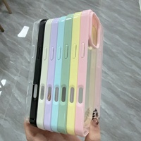 Cadre simple couleur bonbon pour iPhone 17 16 15 14 13 12 Pro Max coques de téléphone résistant aux chocs femmes couverture pour samsung S25 ultra