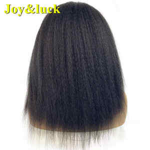 Vente en gros Perruques Bandeau pour Femmes Mi-longueur Droite Naturelle Couleur Noire Afro Doux Yaki Synthétique Perruque Fabriquée à la Machine pour Femme - Product Image 5