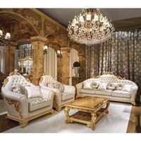Französisch Royal Design Antike Massivholz Sofa Set Luxus Wohnzimmer Möbel Set zu günstigen Preisen