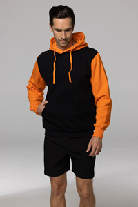 Sweat-shirt à capuche bicolore personnalisé avec logo, écologique, respirant, pour l'entraînement hivernal, la remise en forme, la salle de sport, les sports de plein air - Product Image 3