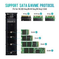 Boîtier SSD M.2 NVMe et SATA, boîtier externe USB 3.2 Gen 2 (10 Gbps) prenant en charge la garniture UASP pour les SSD NVMe / SATA