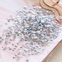 Usine de gros plat en vrac lâche rond argent paillettes Paillette pour accessoires de broderie