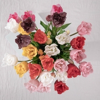 MW18511 Bouquet de tulipes artificielles à cinq têtes, fleurs et plantes décoratives de haute qualité