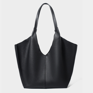 Sac fourre-tout minimaliste <span class=keywords><strong>en</strong></span> cuir véritable pour femme, grande capacité, sac à bandoulière avec pochette intérieure, sac hobo <span class=keywords><strong>en</strong></span> cuir de vachette pleine fleur - Product Image 1