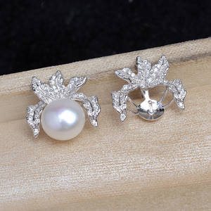 Aretes de Plata S925 con Diseño de Molino de Viento JG5965, Accesorios para Manualidades, Bolsa de Joyería con Perlas Cuadradas de 8-10 mm, Soporte Hueco Semiterminado - Product Image 4