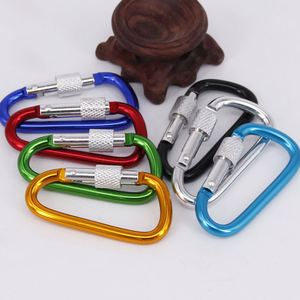 Custom Logo D Shape Aluminum Locking Carabiner Keychain Screw Gate Clip for Outdoor Event Giveaways - Product Image 6