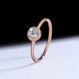 Anello Nuziale Classico e Alla Moda in Argento Sterling 925 con Moissanite Colore D Placcato Oro Rosa dalla Fabbrica di Gioielli MUSHAN - Product Image 4