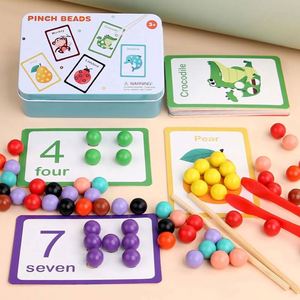 Montessori Arithmetic Math Learning Toy Hands-On Interactive Play <b>Rainbow</b> Sorting Beads for Kids - Product Image 1