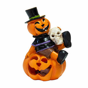Vente chaude Halloween Décoration Sept Couleurs Clignotant Citrouille Squelette Lanterne pour Accessoires pour la Fête du Festival Fantôme - Product Image 5