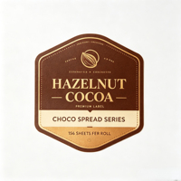 Étiquette personnalisée en feuille d'or pour chocolat au cacao et noisettes, autocollant imperméable pour l'emballage des pots de pâte à tartiner au chocolat