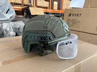 Casque tactique balistique MICH FAST UHMWPE Aramid IIIA avec visière de protection des yeux et masque facial complet