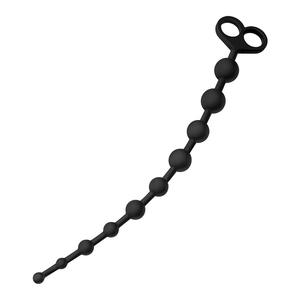 พลาสติกเร้าอารมณ์สาวยาวพิเศษซิลิโคนเกย์ของเล่นหางก้นเสียบหลอดAnalลูกปัดสิบลูกปัดสีดําAnal Plug - Product Image 3