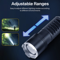Lampe torche Boruit 30W, lampe de secours, longue portée, zoom, rechargeable, avec batterie externe