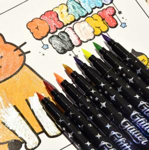 فرشاة رأس ألوان مائية 12 18 24 36 48 لون غير سامة طرف أقلام رسم تعتمد على الماء قلم تحديد - Product Image 5