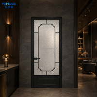 Porte de salle de bain en aluminium et verre chinois personnalisable à prix d'usine pour hôtels et villas, finition de haute qualité, OEM/ODM