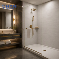 Système de panneaux muraux de douche en marbre moderne Linear Vision, lignes texturées horizontales, étanches, sans joint, pour salle de bain, découpe sur mesure