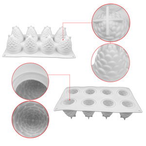 8/6 khoang Silicone khuôn bánh <span class=keywords><strong>3D</strong></span> Silicone dứ<span class=keywords><strong>a</strong></span> khuôn tự làm xà phòng Silicone khuôn làm bằng tay thông hình nón BPA miễn phí - Product Image 4