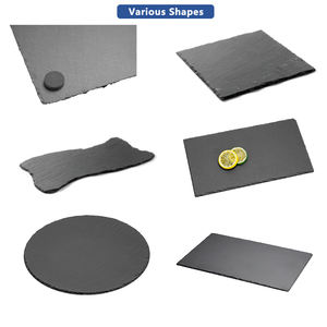 Tablero de queso cuadrado para restaurante, plato de pizarra negra reutilizable, juego de mesetas de pizarra sostenible para fiestas, artículos para el hogar - Product Image 2