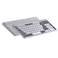 Keyboard Gaming Mekanik Mini Nirkabel Dual Mode Isi Ulang 2.4Ghz USB Type C, Dapat Terhubung ke 3 Perangkat, 99 Tombol