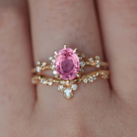 Anillo de Compromiso Clásico con Diamante Negro Romántico en Forma de Hexágono, con Incrustaciones de Piedras Naturales, Bañado en Oro Rosa sobre Plata 925 para Mujer