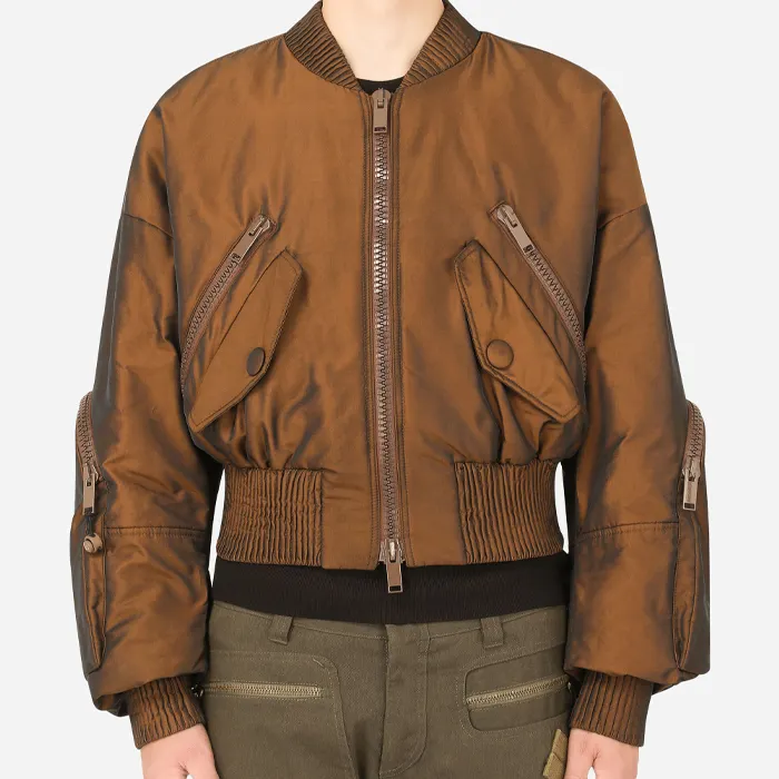 OEM-chaqueta bomber de manga larga para hombre, con bolsillos y cremallera, bordada, de gran tamaño, 100% <span class=keywords><strong>poliéster</strong></span>