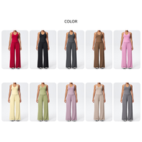 Dameskleding Racerback Fitness Vest Loszittende Broek Activewear Sportkleding Zachte Kleding Gymkleding 2-delige Geborstelde Yoga Sets